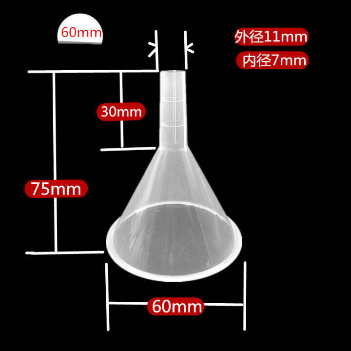 Plastic funnel 60 75 90 120 150mm triangle separatory funnel