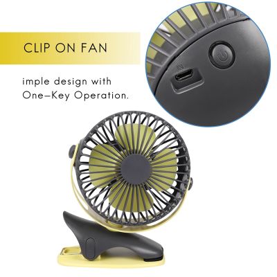 4000Mah Portable Cooling Mini Usb Fan 4 Speeds 360 Degree All-Round Rotation Rechargeable Air Fan Usb Charging Desktop Clip FanTH