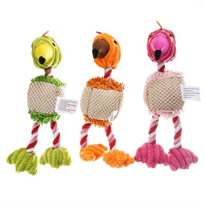 Funny Cute Dog Toys Flamingo Plush Small Large Dogs Squeak Toy Cotton Rope Bite Resistant Puppy Toys Accompany Pets Accessories Toys