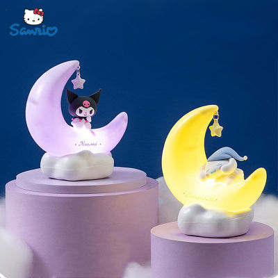 อะนิเมะ Sanrio รูป curomi chiffonroll ไฟ LED รุ่นตุ๊กตาดวงจันทร์ Kawaii เครื่องประดับน่ารักไฟกลางคืนโคมไฟข้างเตียงตกแต่งของเล่นของขวัญ