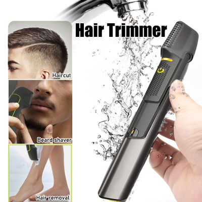 Titanium Trim Hair Trimmer เครื่องโกนหนวดแบบใช้มือถือ Professional ตัดผมชาย Body Hair Remover หวี Hairdressing Shaver