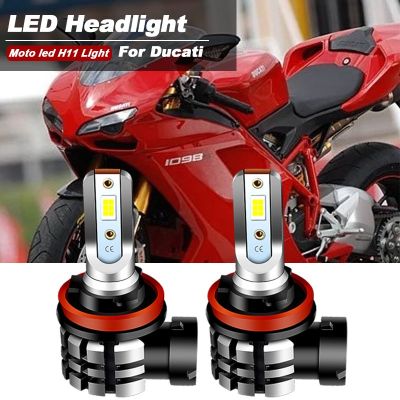 2PCS Motorcycle H11 H8 LED Headlight Bulbs 9600lm 6000k Canbus For Ducati 1098 1198 848 899 EVO 1199 Panigale R S