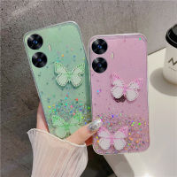 เคส Realme C55แฟชั่นหรูหราระยิบระยับเคสโทรศัพท์ลายดวงดาวท้องฟ้าประดับพลอยเทียมสวยดีไซน์รูปผีเสื้อซิลิโคนนิ่มกันกระแทกฝาครอบด้านหลัง