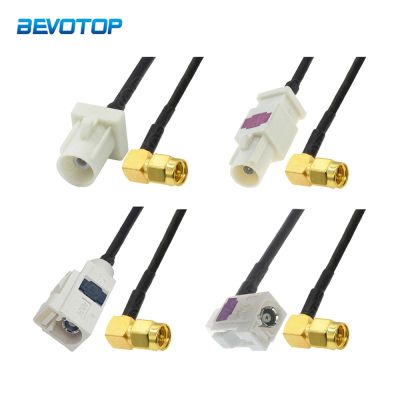 Elbow Right Angle SMA Male to Fakra B Male / Female White RAL 9001 Connector RG174 Cable Radio Antenna Extension Cord RF Pigtail