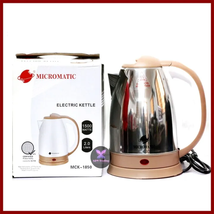 Micromatic Electric Kettle 2.0L MCK1850 (Silver/Gold) Lazada PH