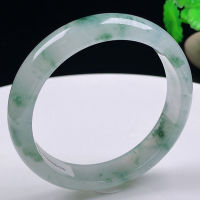 Natural Burmese Emerald Light Blue Flower 54mm-64mm celet Elegant Princess Jewelry Best Gift for Mom and Girlfriend