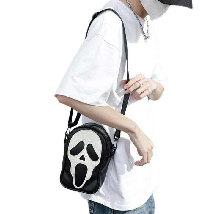 western-shoulder-bag-shoulder-sling-skull-travel-bag-reusable-crossbody-cell-phone-purse-for-cycling-hiking-shopping-polite