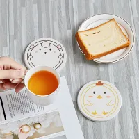 การ์ตูนกลม Diatomite จานรองแก้ว Kawaii สัตว์ดูดซับฉนวนถ้วยเสื่อตกแต่งตารางครัวเรือน Drinkware อุปกรณ์