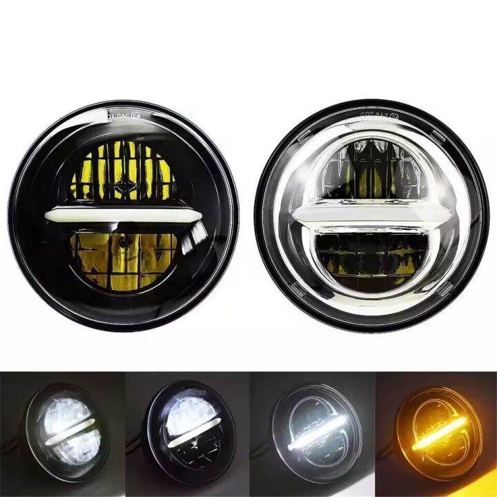 น้ำมัน-รถจักรยานยนต์รถยนต์5-75ไฟหน้า-led-นิ้วสำหรับ-harley-sportster-1200-xl883จรวดชัยชนะ5-3-4ไฟวงแหวนฮาโลไฟหน้าแบบกลม