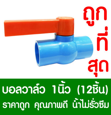 บอลวาล์ว 1นิ้ว 12ชิ้น บอลวาล์วมือจับ บอลวาล์วพีวีซี วาล์วพีวีซี PVC วาล์ว ball valve อุปกรณ์ประปา