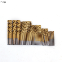 ZIBU 50ชิ้น/เซ็ต Twist Drill Bits เลื่อย hss high STEEL ไทเทเนียมเจาะไม้และโลหะ