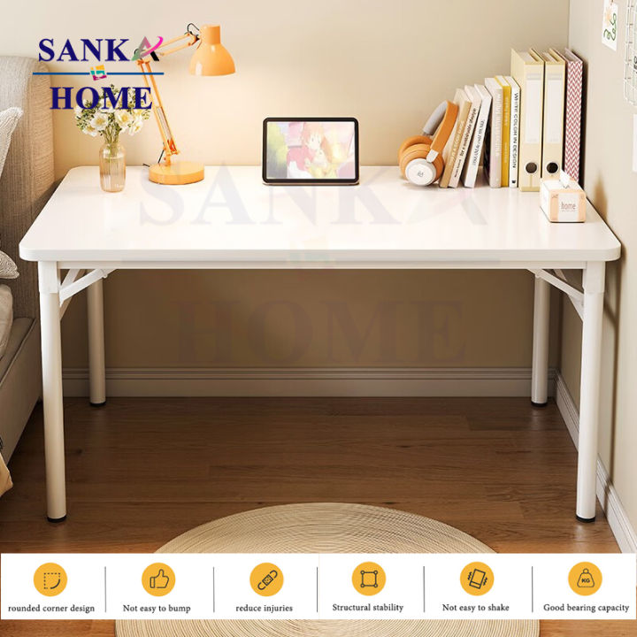 sanka-home-โต๊ะประชุม-กลางแจ้ง-โต๊ะพับอเนกประสงค์-โต๊ะอเนกประสงค์-พกพาสะดวก-โต๊ะคอมพิวเตอร์-โต๊ะพับได้-โต๊ะทํางานสีขาว-80-100-120cm-กันน้ำ-new