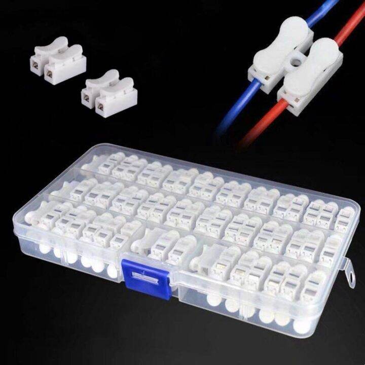 55 Pcs Push Quick Wire Cable Connector Wire Connector Kit Spring Type