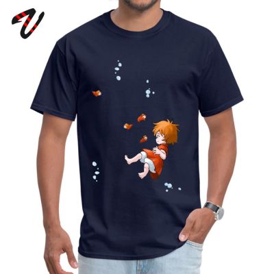 Ponyo Funny Unique Tops T Shirt Round Collar Summer/Autumn Gamer Kill Bill Sleeve T Shirts for Men Casual Top T-shirts