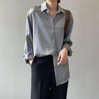 [COD] Drape feeling acetate satin female 2023 spring and autumn new retro Kong style light cooked French temperament top