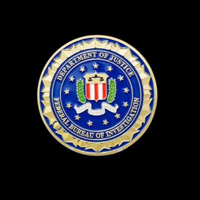 เหรียญทองมีความท้าทายโลหะ Fbi เหรียญที่ระลึกอเมริกาของความยุติธรรมแผนกสหรัฐอเมริกา