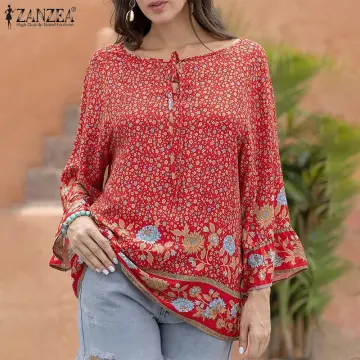 Shop Bohemian Tassel Floral Long Printed Sleeve Loose with great discounts  and prices online - Feb 2024