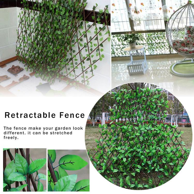 Retractable Fence Expanding Durable Wooden Trellis Plant Privacy Screen for Garden Wall Decoration