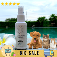 Silver Nano Spray (ซิลเวอร์ นาโน สเปรย์) 60 ml, Pet Wound Healing Colloidal Silver Spray, 99.9% Disinfectant for Pets, Dog, Cat