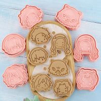 Demon Slayer Biscuit Mold Cookie Cutter 6Pcs/set 3D Press Christmas Cutters Biscuit Stamp Fondant Mould Baking Sugarcraft Mold Bread Cake  Cookie Acce