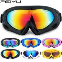 FEIYU Snowboard Ski Goggles Mask Windproof UV400 Skiing Sunglasses Motocross off road Glasses Helmet sand proof branca de neve