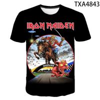 3D พิมพ์ Iron Maiden Tour France เสื้อยืดสบาย Rare Big Casual เสื้อยืดวันเกิด Gift