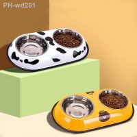 Dog Bowl Pet Stainless Steel Liner Double Bowl Cute Appearance Non-Slip Design Small And Medium Pet Feeding Food