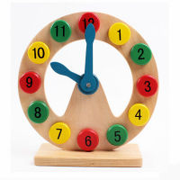 Free Shipping Classic Wood Clock Model Building Block Education Teaching Children Color Wooden Clock Toys Kids Digital Game Gift