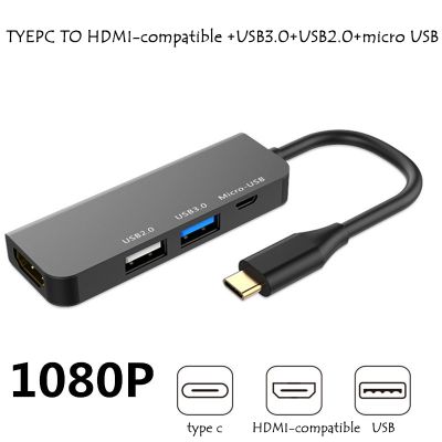 ▽❀❃ USB C HUB Type C to 4K HDMI-compatible Hub USB 3.0 USB2.0 Adapter Micro USB Charging Port for MacBook Pro Samsung Galaxy S8