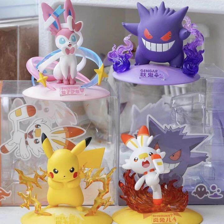 ของเล่น-nbsp-โปเกมอนแท้10ซม-pikachu-gengar-sylveon-ฟิกเกอร์ของขวัญของเล่นอะนิเมะตัวอย่างน่ารัก