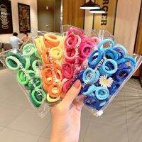 ที่รัดผมเด็ก ที่รัดผมไนลอน สีสันสดใส  สีลูกกวาด 50 เส้น / ซอง childrens hair tie