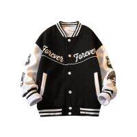 Spring Autumn Casual Boys Contrast Alphabet Varsity Jackets School Kids Outfit Tops Child Single-breasted Sport Coats 3-14 Years