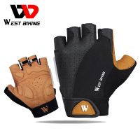 hotx【DT】 WEST BIKING Cycling Gloves MTB Half Men Gym Non-slip Breathable