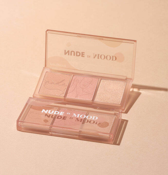 พร้อมส่ง-ของแท้-peripera-all-take-mood-cheek-palette-01-nude-is-mood-เพอริเพอร่า-ปัดแก้ม-ไฮไลท์