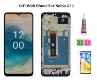 หน้าจอ LCD พร้อมจอ LCD Digitizer หน้าจอสัมผัสจอแอลซีดีพร้อมกรอบเดิมสำหรับ Nokia G22