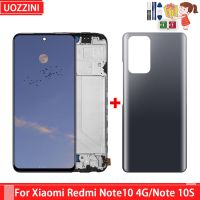 จอแอลซีดีเหมาะสำหรับ Xiaomi Redmi Note 10วินาทีชุดประกอบจอแสดงผล LCD แบบสัมผัสหน้าจอสำหรับ Redmi Note 10 4G M2101K7AI หน้าจอ LCD ที่มีกรอบฝาหลัง