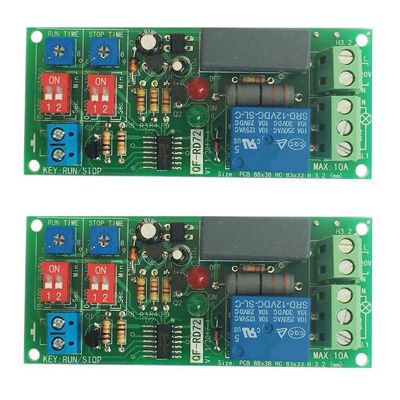 2PCs Dual Time Adjustable Cycle Delay Timing Relay Repeat on OFF Switch Infinite Loop Timer Module AC 100V 110V 240V
