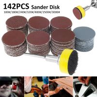 140Pcs 25mm Sandpaper High Quality Sanding Discs + 1" Abrasives Hook &amp; Loop Backer Plate + 1/8inch Shank Set For Polishing Tools Power Sanders