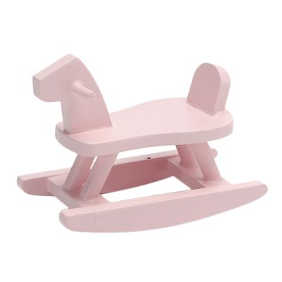 1/12 Scale Dollhouse Furniture Wooden Rocking Horse Chair Model for Dollhouse Life Craft Ornaments