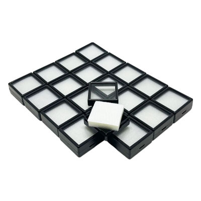 กล่องใส่พลอย,กล่องใส่เพชร, กล่องพลอยสีดำพื้นขาว และ กล่องพลอยขาวพื้นสีดำ ขนาด4x4,6x6 cm.(20 ใบ/แพ็ค) ด้านในเป็นฟองน้ำอย่างดี