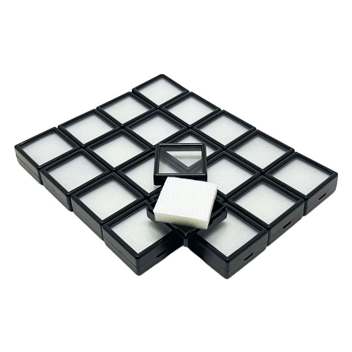 กล่องใส่พลอย-กล่องใส่เพชร-กล่องพลอยสีดำพื้นขาว-และ-กล่องพลอยขาวพื้นสีดำ-ขนาด4x4-6x6-cm-20-ใบ-แพ็ค-ด้านในเป็นฟองน้ำอย่างดี