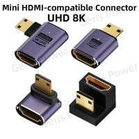 อะแดปเตอร์ที่รองรับ HDMI 90 270องศามุมขวาชายกับหญิงแปลง8K HD เชื่อมต่อมินิไมโคร HDMI เข้ากันได้ Extender