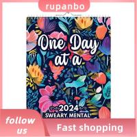 RUPANBO039392692 กระดาษสำหรับตกแต่ง ปฏิทินสุขภาพจิต ตลกๆ 2024 ปฏิทิน2024 สมุดวางแผนครอบครัว แฮงค์ได้ ปฏิทินจัดระเบียบประจำวัน บ้านในบ้าน