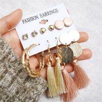 ของขวัญเครื่องประดับแฟชั่นสตรีต่างหูระย้ายาวโบฮีเมียน tassels drop