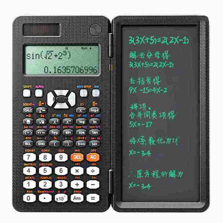 Scientific Calculators With Writing Tablet,Solar Energy LCD Science ...