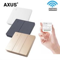 AXUS 10A มินิ RF 433Mhz สวิตช์ไร้สาย DIY อัจฉริยะ110V 220V ตัวรับโมดูลไฟฟ้าสนับสนุนโคมไฟบ้านควบคุมเวลา2ทาง