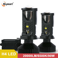 NLpearl H4 Led Projector Canbus ไฟหน้าหลอดไฟ Hi Lo Beam หลอดไฟ Super Bright 20000Lm 90W โคมไฟ Mini เลนส์ Led 6500K สีขาว12V 24V