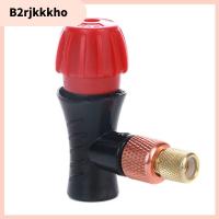 B2RJKKKHO ตลับ16G CO2 วาล์วปั๊มลม อุปกรณ์เสริมจักรยาน จักรยานเสือภูเขาจักรยานเสือหมอบ อะแดปเตอร์เติมลมยาง แบบพกพาได้ หัวคู่ หัวเติมลม Presta Schrader