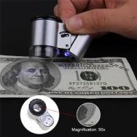 【Thriving】 yiyin2068 9882A 50X Handheld LED Mini Microscope Jewelry Magnifying Glass Loupe With LED 1PC J3