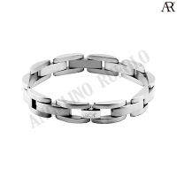 ANGELINO RUFOLO Bracelet ดีไซน์ Classic Chain สร้อยข้อมือผู้ชาย Stainless Steel 316L(สแตนเลสสตีล)คุณภาพเยี่ยม สีเงิน